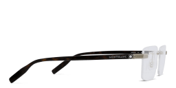 Shop MONTBLANC Rimless Wide Rectangle Eyeglasses in Gold online.