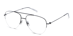 Shop MONTBLANC Half Rim Wide Aviator Eyeglasses in Grey online.