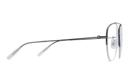 Shop MONTBLANC Half Rim Wide Aviator Eyeglasses in Grey online.