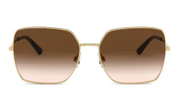 Shop Dolce & Gabbana Square Sunglasses in Gold online.