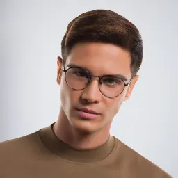 Shop BVLGARI Round Eyeglasses in Matte Black online.