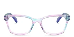 تسوق نظارات طبية أوبتيكس بإطار مربّع للأطفال راي بان جونيور بلون Violet Striped Multicolor أونلاين.