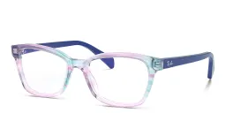 تسوق نظارات طبية مربّعة للأطفال راي بان جونيور بلون Violet Striped Multicolor أونلاين.