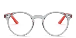 Shop Ray-Ban Junior Kids Panthos Eyeglasses in Transparent Grey online.