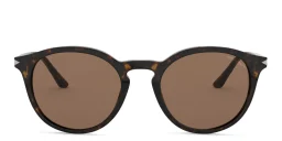 Shop GIORGIO ARMANI Round Sunglasses in Brown online.