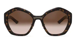 Shop PRADA Irregular Sunglasses in Havana online.