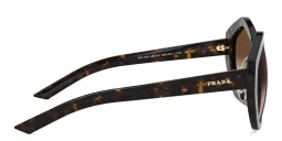 Shop PRADA Irregular Sunglasses in Havana online.