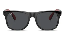 Shop Ray-Ban Junior Kids Wayfarer Square Sunglasses in Black online.