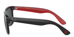 Shop Ray-Ban Junior Marvel Justin Kids Square Sunglasses in Black online.