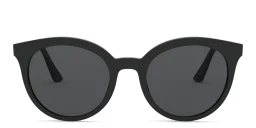 Shop PRADA Round Sunglasses in Black online.
