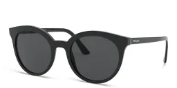 Shop PRADA Round Sunglasses in Black online.