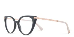 Shop VALENTINO Stud Cat-Eye Eyeglasses in Blue online.