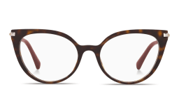 Shop VALENTINO Stud Cat-Eye Eyeglasses in Havana online.