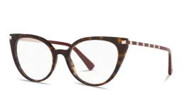 Shop VALENTINO Stud Cat-Eye Eyeglasses in Havana online.