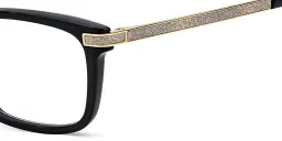 Shop JIMMY CHOO Rectangle Eyeglasses in Black online.