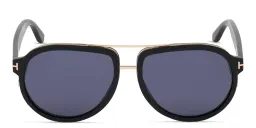Shop TOM FORD Aviator Sunglasses in Shiny Black online.