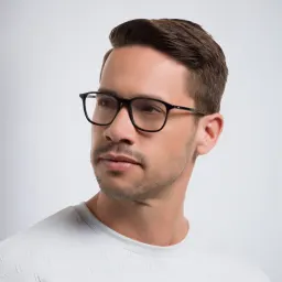 Shop MONTBLANC Square Eyeglasses in Black online.