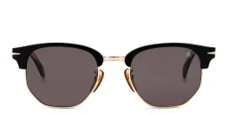 Shop DAVID BECKHAM Square Sunglasses in Black Gold online.