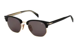 Shop DAVID BECKHAM Square Sunglasses in Black Gold online.