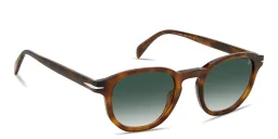 Shop DAVID BECKHAM Talisman Round Sunglasses in Havana online.