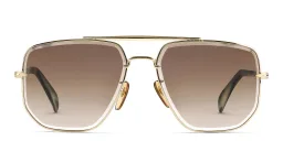 Shop DAVID BECKHAM Pilot Sunglasses in Gold online.