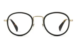 Shop DAVID BECKHAM Round Eyeglasses in Black online.