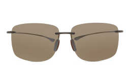 Shop Maui Jim Hema H443 Unisex Rimless Rectangle Sunglasses in Brown online.
