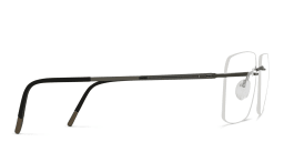 Shop Silhouette Rimless Wide Square Eyeglasses in Grey online.