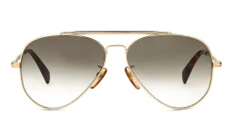 Shop DAVID BECKHAM Pilot Sunglasses in Gold online.