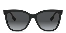 Shop BURBERRY Vintage Check Square Sunglasses in Black online.
