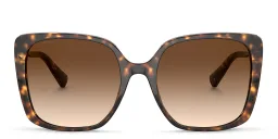 Shop BVLGARI Oversized Square Sunglasses in Dark Havana online.