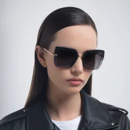 Shop Dolce & Gabbana Square Sunglasses in Black On Transparent Black online.