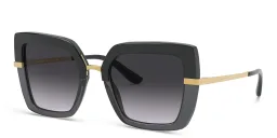 Shop Dolce & Gabbana Square Sunglasses in Black On Transparent Black online.