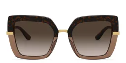 Shop Dolce & Gabbana Square Sunglasses in Havana online.