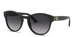Shop Dolce & Gabbana Round Sunglasses in Black online.