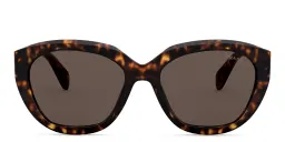 Shop PRADA Irregular Sunglasses in Havana online.