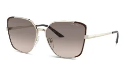 Shop PRADA Wide Irregular Sunglasses in Black online.