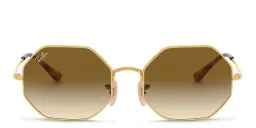 Shop Ray-Ban Irregular Sunglasses in Gold online.