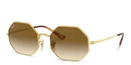 Shop Ray-Ban Irregular Sunglasses in Gold online.