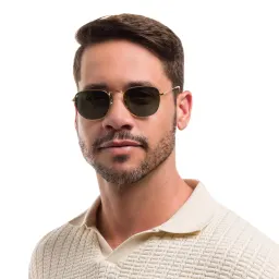 Shop Ray-Ban Frank Square Sunglasses in Gold online.