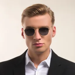 Shop Ray-Ban Frank Square Sunglasses in Gold online.