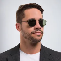 Shop Ray-Ban Frank Square Sunglasses in Black online.