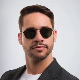 Shop Ray-Ban Frank Square Sunglasses in Black online.