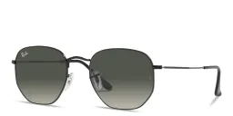 Shop Ray-Ban Hexagonal Unisex Sunglasses in Black online.