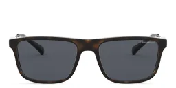 Shop Emporio Armani Rectangle Sunglasses in Matte Havana online.