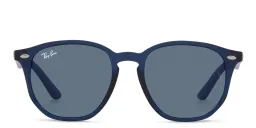 Shop Ray-Ban Junior Kids Irregular Sunglasses in Transparent Blue online.