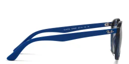 Shop Ray-Ban Junior Kids Irregular Sunglasses in Transparent Blue online.