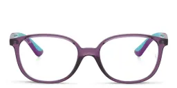Shop Ray-Ban Junior Optics Kids Square Eyeglasses in Transparent Violet online.