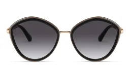 Shop BVLGARI Irregular Sunglasses in Black online.