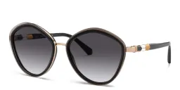 Shop BVLGARI Irregular Sunglasses in Black online.